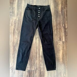 7 For All Mankind Velvet High Rise Black Button-Fly Jeans 29